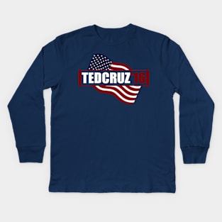 Ted Cruz US Flag Kids Long Sleeve T-Shirt